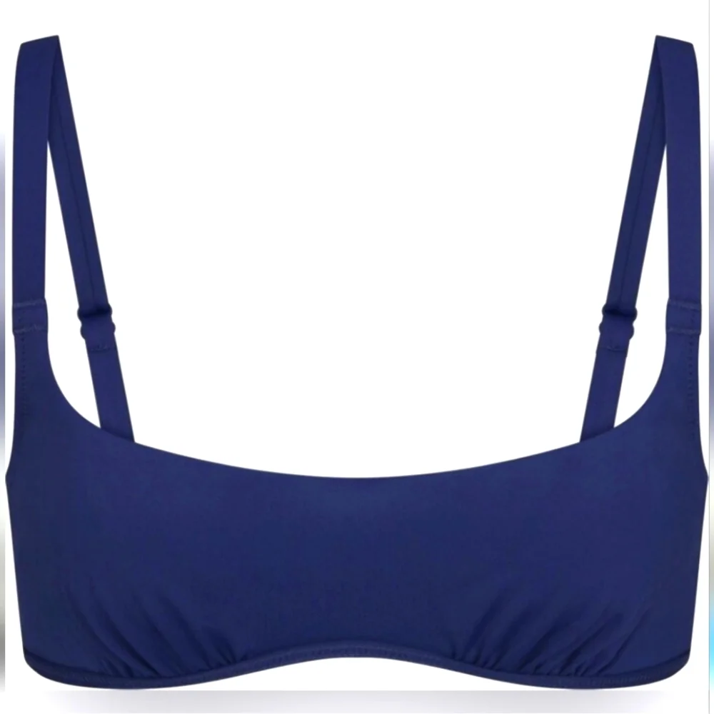 NWT SKIMS SCULPTING SWIM RUCHED LINED BIKINI TOP MIDNIGHT 3X